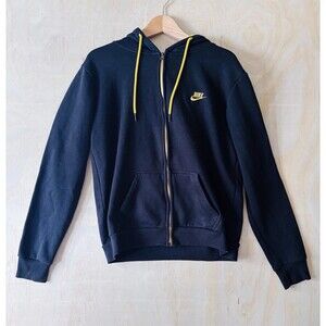 Men’s Nike Sportswear Hoodie Full Zip Sweatshirt Adult large Black Yellow